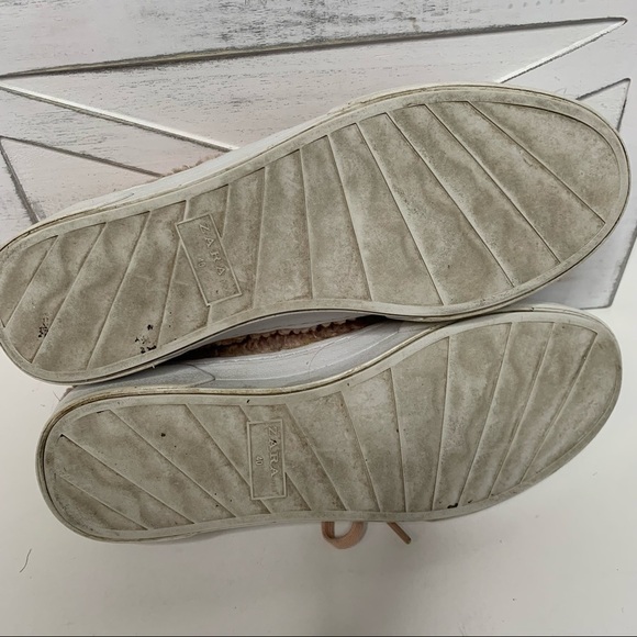 Zara Pink Faux Sherpa Lace Up Platform Fashion Sneakers - Picture 14 of 16